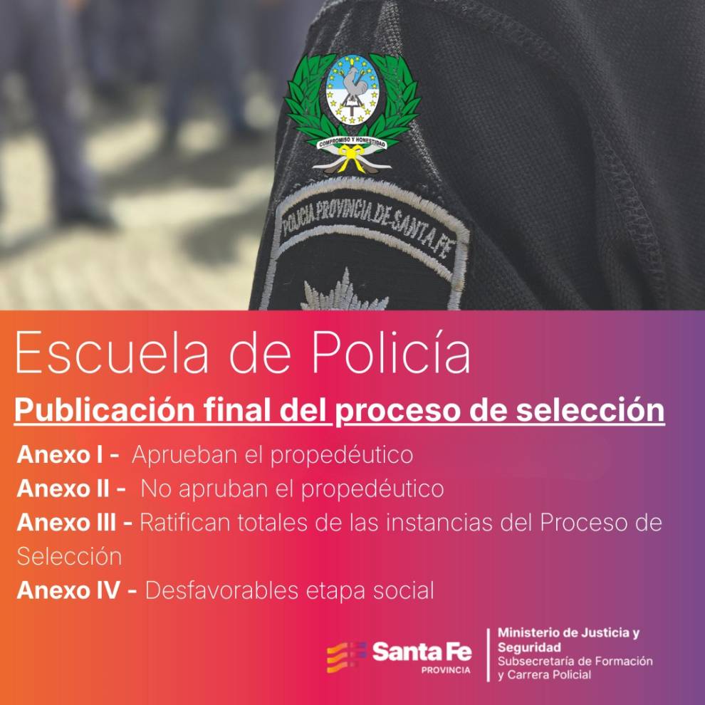 PUBLICACIÓN CICLO 2026-2027. ESCUELA DE POLICÍA